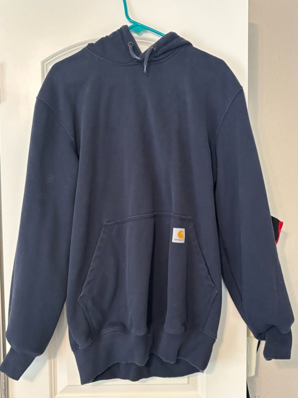 Carhartt Black Pullover Hoodie with Logo Print